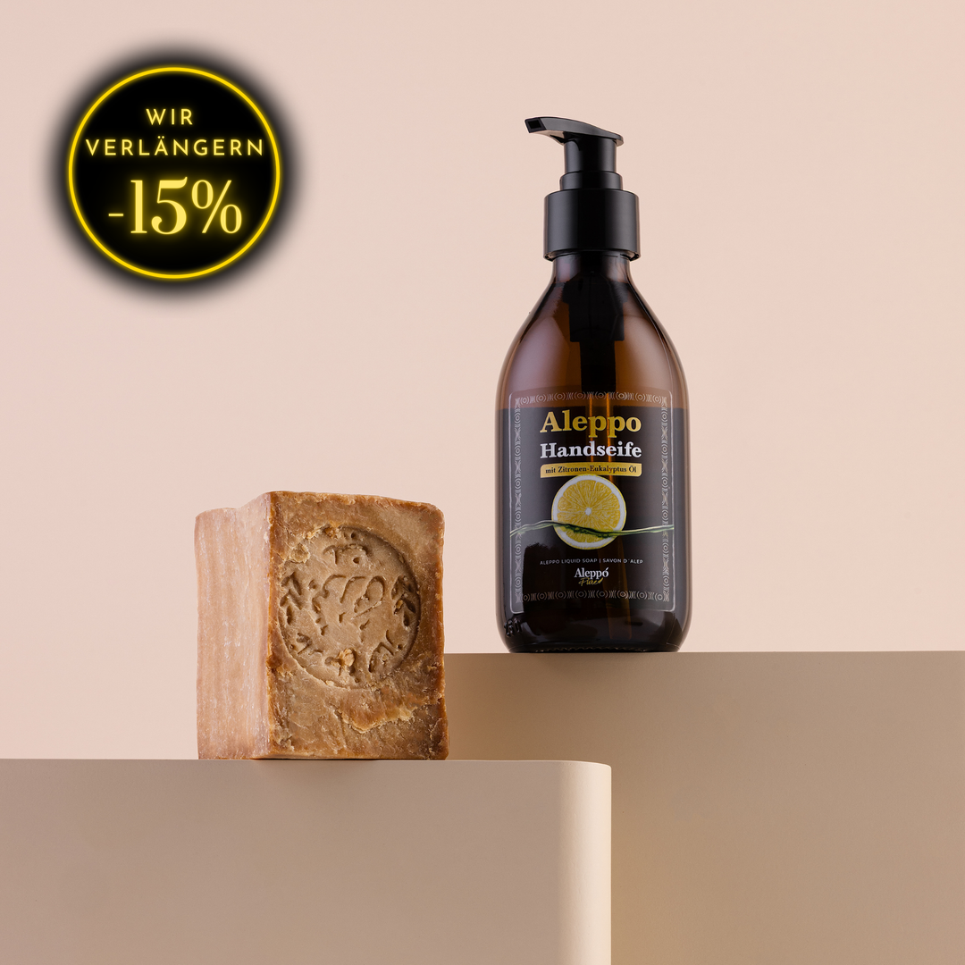Aleppo Duo - Aleppo-Seife 35% & Aleppo-Seife flüssig Zitrone Eukalyptus